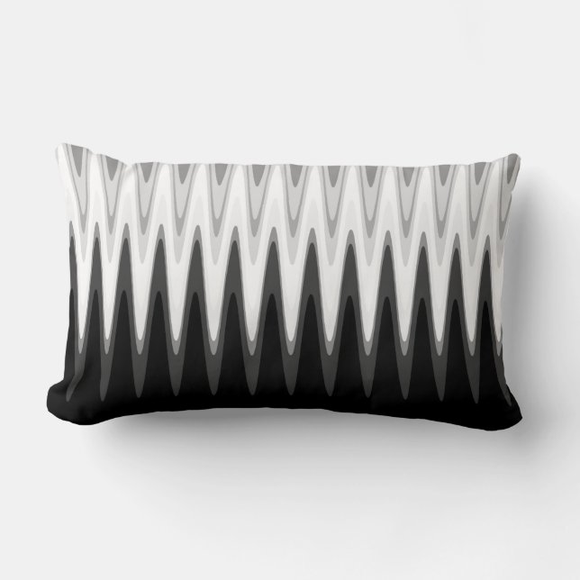 Cojín Lumbar Zig Zag Black Gray Pattern (Anverso)