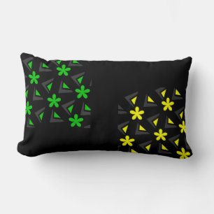 Cojín Lumbar Zig zag patrón con flores