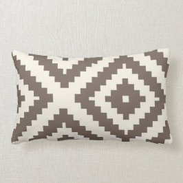 Cojín Lumbar Zigzag Patrón Geométrico Taupe Brown