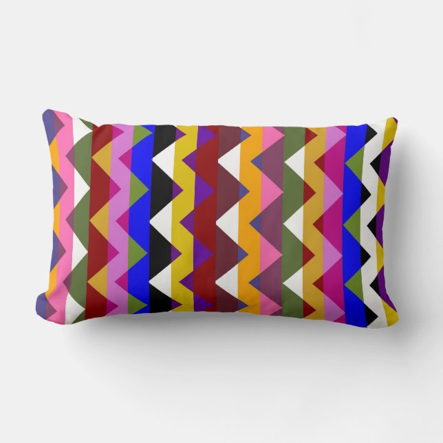 Cojín Lumbar Zigzag Stripe Patrón 2 de Aztec Chevron Zigzag (Anverso)