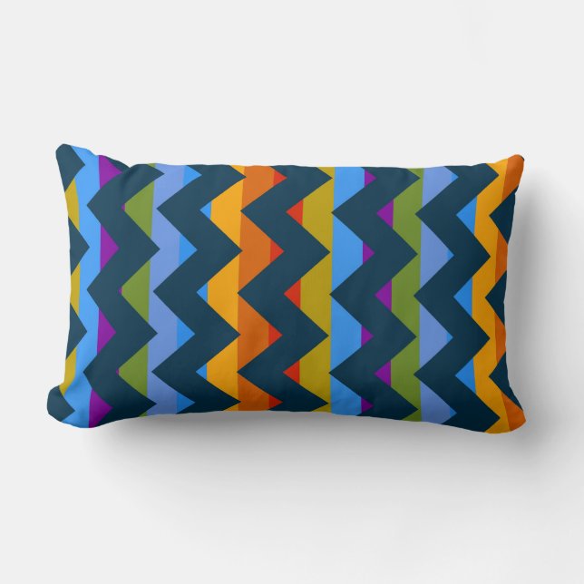 Cojín Lumbar Zigzag Stripe Pattern 9 de Aztec Chevron (Anverso)