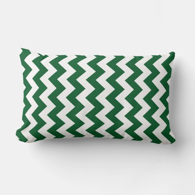 Cojín Lumbar Zigzag verde y blanco (Anverso)