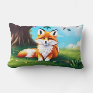 Cojín Lumbar Zorro Adorable Sentado Bajo El Árbol-68563