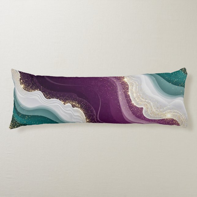 Cojín Luxury Gold Glitter Marble Pattern (Anverso)