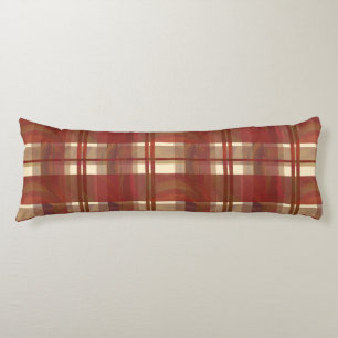 Cojín Madrás Plaid Cae Rojo