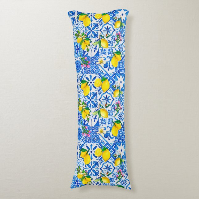 Cojín Magólica mediterránea de verano siciliana amalfita (Frente vertical)