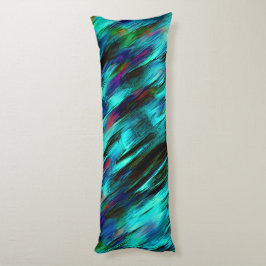 Cojín Mancha brillante de azul a ciano, manchas rojas