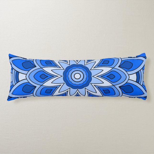Cojín Mandala en azul (Anverso)