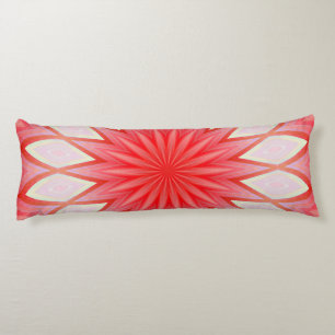 Cojín Mandala Floral Calidoscopio Estrella Blanco y Rojo