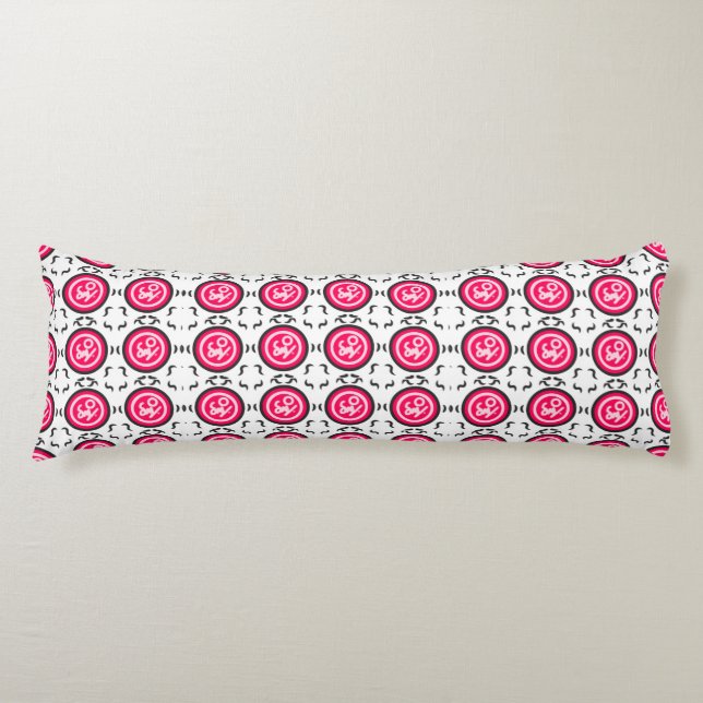 Cojín Mandalá floral patrón continuo moderno órbita rosa (Anverso)
