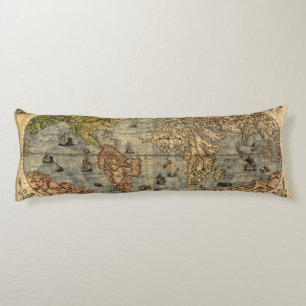 Cojín Mapa Antiguo del Mundo de Forlani de 1565 Cartogra