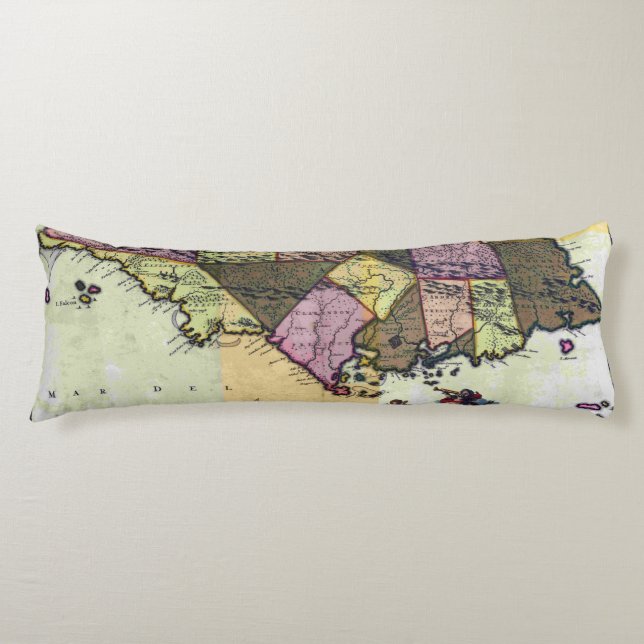 Cojín Mapa de la época de Jamaica 1680 (Anverso)