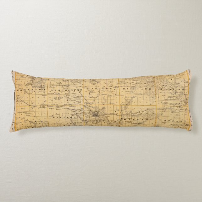 Cojín Mapa del condado de Freeborn, Minnesota (Anverso)