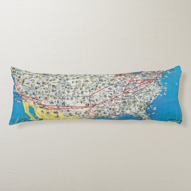 Cojín Mapa del sistema de American Airlines (Anverso)