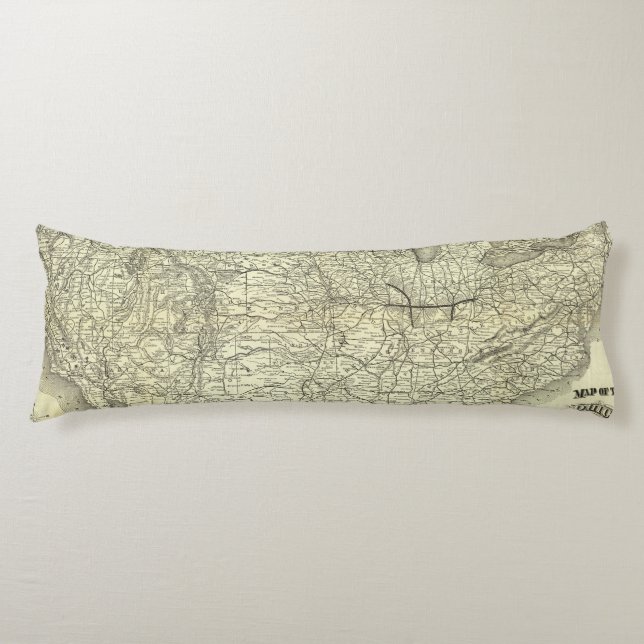 Cojín Mapa Ohio y ferrocarril de Mississippi (Anverso)