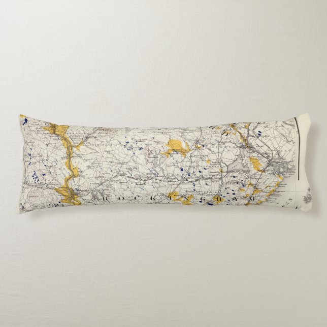 Cojín Mapa topográfico y glacial de New Hampshire (Anverso)