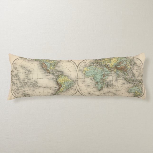 Cojín Mapas hipsométricos del mundo (Anverso)