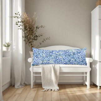 Cojín Maravillosas hortensias azules - patrón floral
