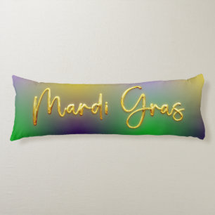 Cojín Mardi Gras Amarillo, Púrpura, Verde