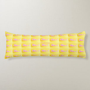Cojín marimacho rosa de natación amarillo