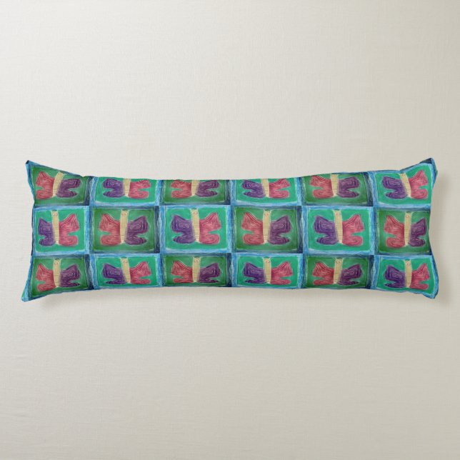 Cojín Mariposa colorida | Filtros | Media caída | (Anverso)