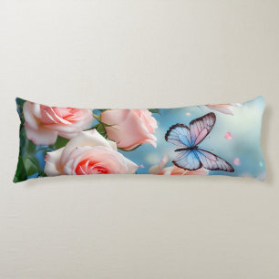 Cojín Mariposa En Flor Rosa