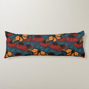 Cojín Mariposa monarca sobre las colmenas rojas