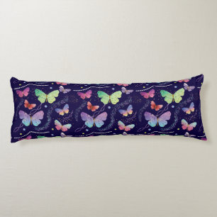 Cojín Mariposas elegantes violeta y azul brillante