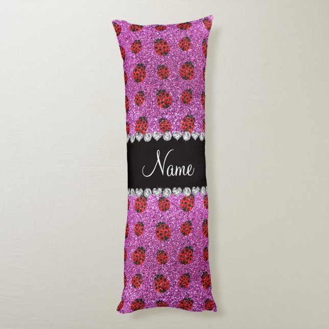 Cojín Mariquita púrpura en colores pastel conocida (Atrás (Vertical))