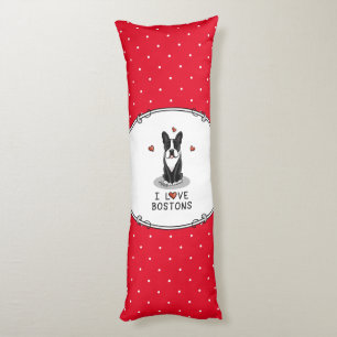 Cojín Me encantan los Bostons Boston Terriers (blanco y