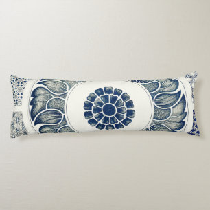 Cojín Medallón Chino: Chinoiserie Azul Índigo