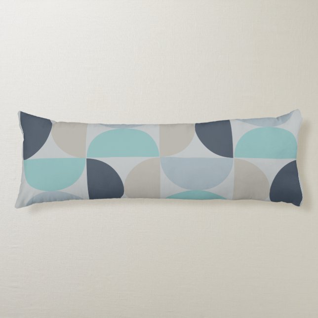 Cojín Medio siglo Verde azul y gris moderno (Anverso)