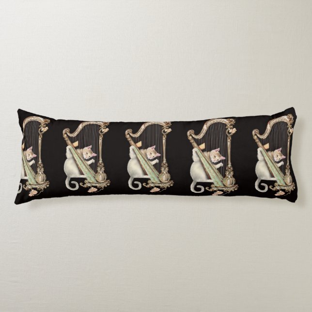 Cojín Melodic Cat – Ornate Harp Body Pillow (Anverso)