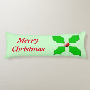 Cojín Merry Christmas Holly Personalizado Body Pillow