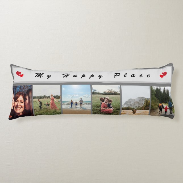 Cojín Mi Lugar Feliz Foto Familiar Personalizable 6 Imág (Anverso)