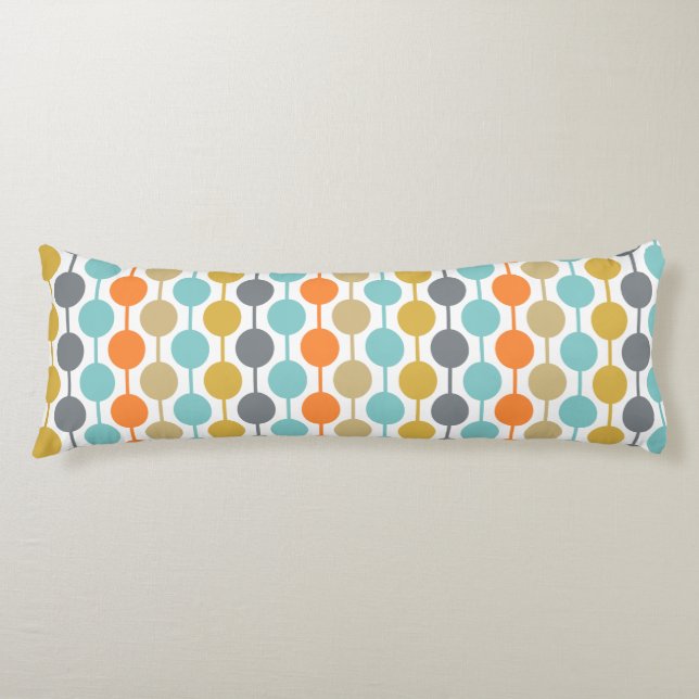 Cojín Mid-Century Modern Retro Geometric Circles Pattern (Anverso)