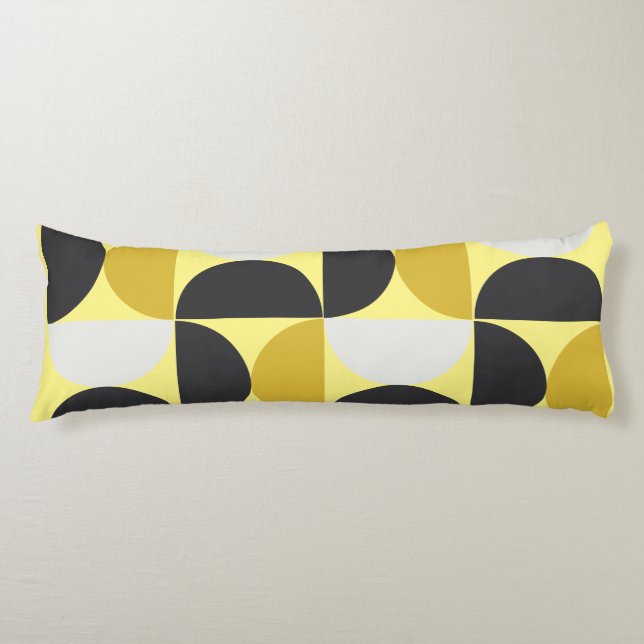 Cojín MidCentury Modern turmmérico y gris de pistón (Anverso)