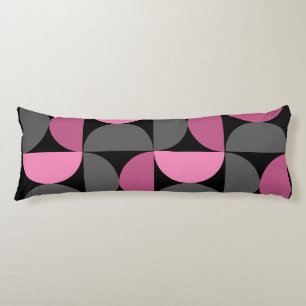 Cojín MidCentury Moderno rosa, negro y gris