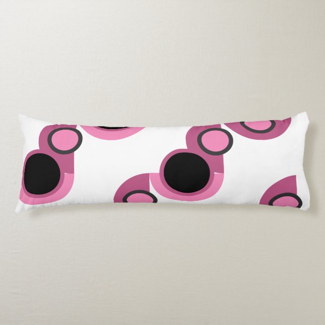 Cojín MidCentury Moderno rosa, negro y gris (Anverso)