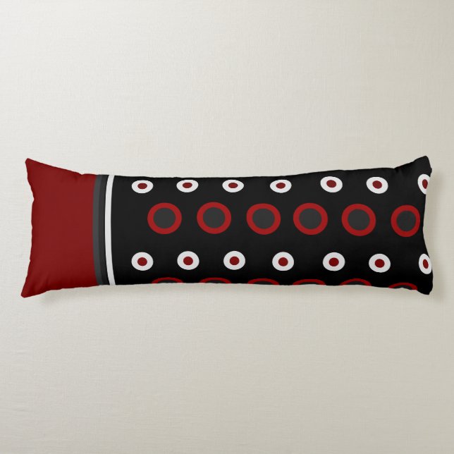 Cojín MidCentury Rojo moderno, negro y gris (Anverso)