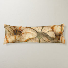 Cojín Mini Calabazas Blancas Con Acentos Naranjas Y Verd