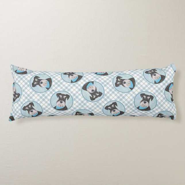 Cojín Miniatura de pintura Schnauzer Mascota Perro Art (Anverso)