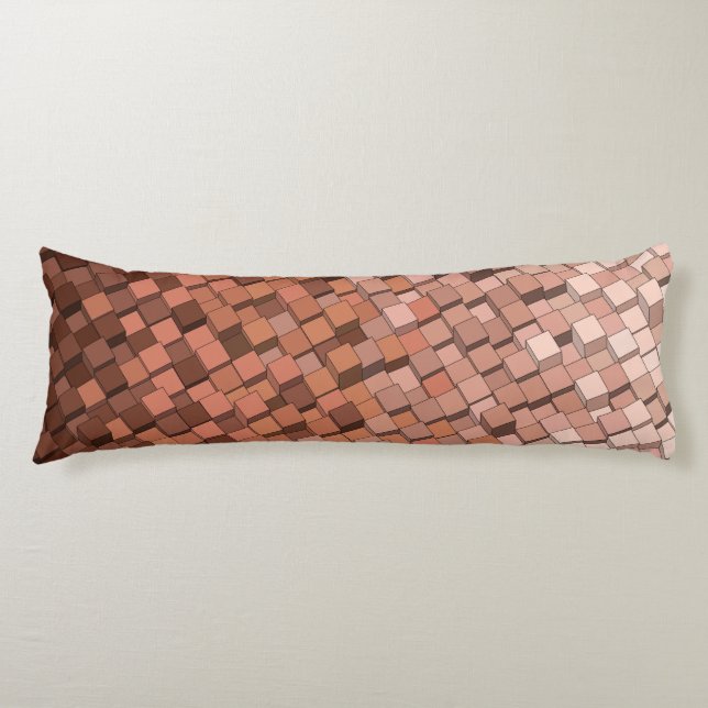Cojín "Mocha Mocha Mousse Trendy Cubo Geométrico 3D (Anverso)
