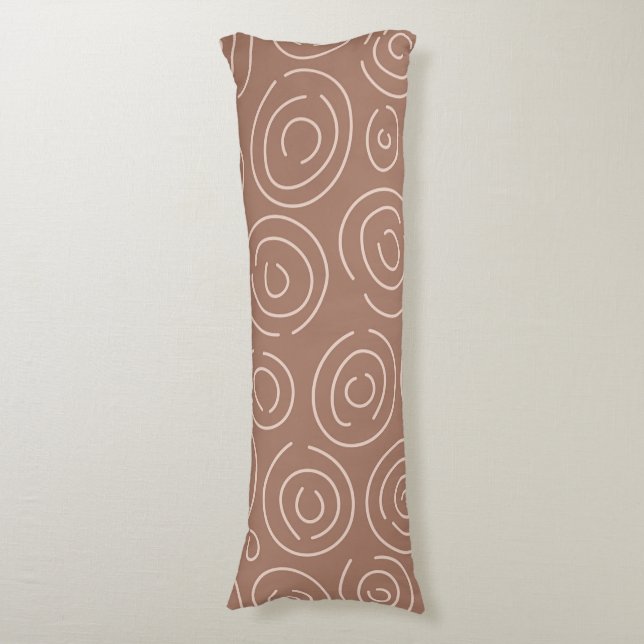 Cojín Mocha Mousse Abstract Hand Drawn Doodle Circles (Frente vertical)