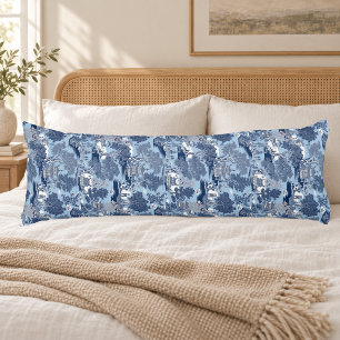 Cojín Moda Cabaña chinoiserie de sauce blanco azul