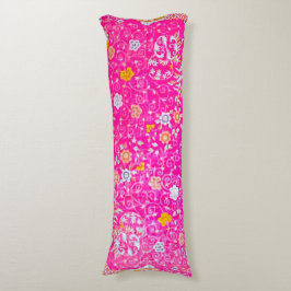 Cojín Moda Pilar del cuerpo floral rosado
