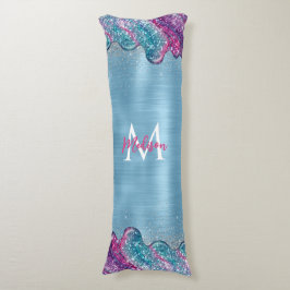 Cojín Moda polvoriento azul violeta goteo monograma