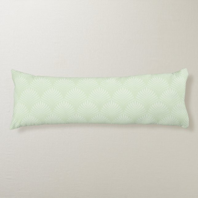 Cojín Modelo clásico del follaje en blanco y verde (Anverso)
