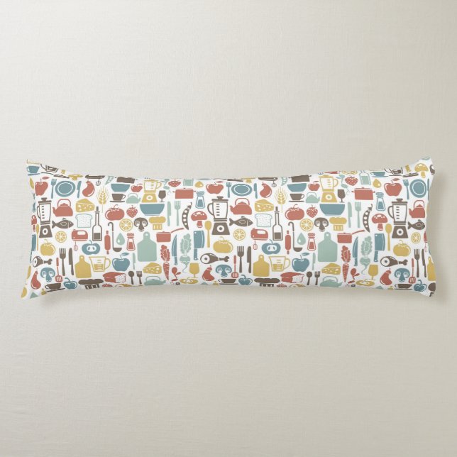 Cojín Modelo con cocinar iconos (Anverso)