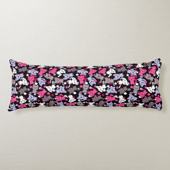 Cojín modelo con los gatos lindos 3 del doodle del (Anverso)